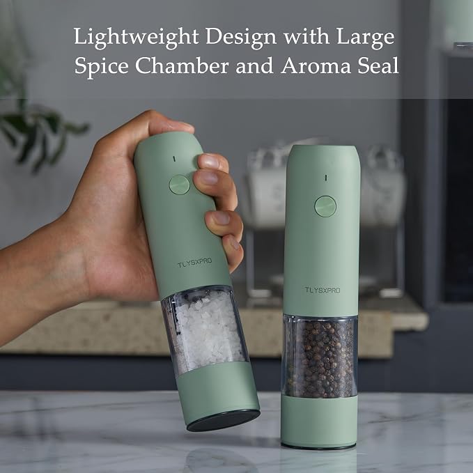 TLYSXPRO Electric Salt and Pepper Grinder Set, USB Rechargeable, Automatic Salt - Image 6