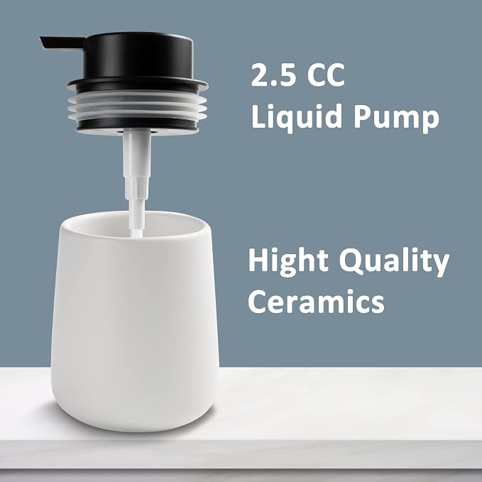 Soap Dispenser Ceramic with Easy-to-Press Pump Hand Lotion Liquid Dispenser - Image 5