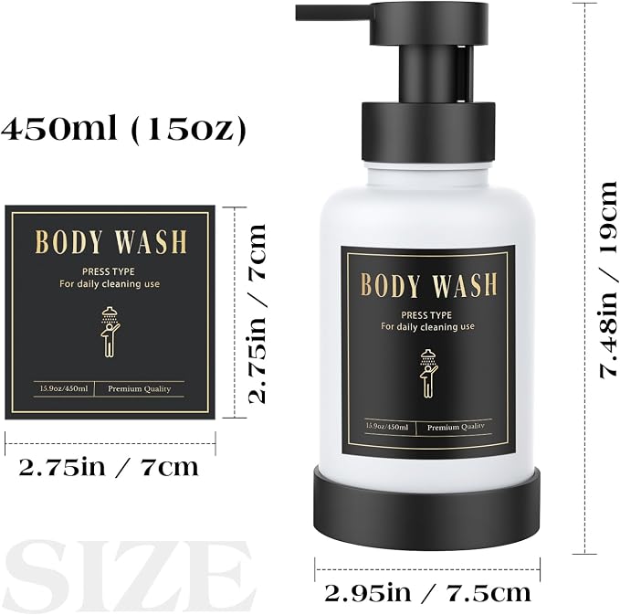 Luxspire Foaming Soap Dispenser, Glass Foam Pump Soap Dispenser, Non-Slip Hand - Image 8