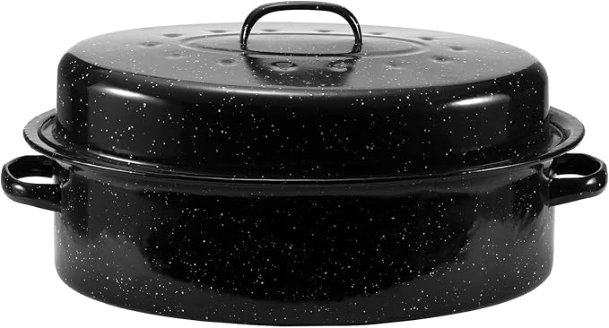 JY COOKMENT Granite Roaster Pan, Vegetable. Dishwasher Safe Cookware Fit by JYCOOKMENT