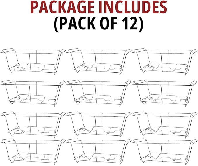 COMFICOVE 12 Pack Chafing Wire Rack Buffet Stand Chrome Frame - Image 6