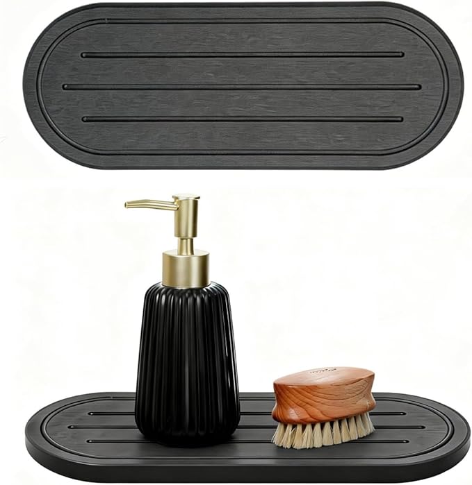 Razborci 2PCS Water Absorbing Stone Drying Tray Mat by Razborci