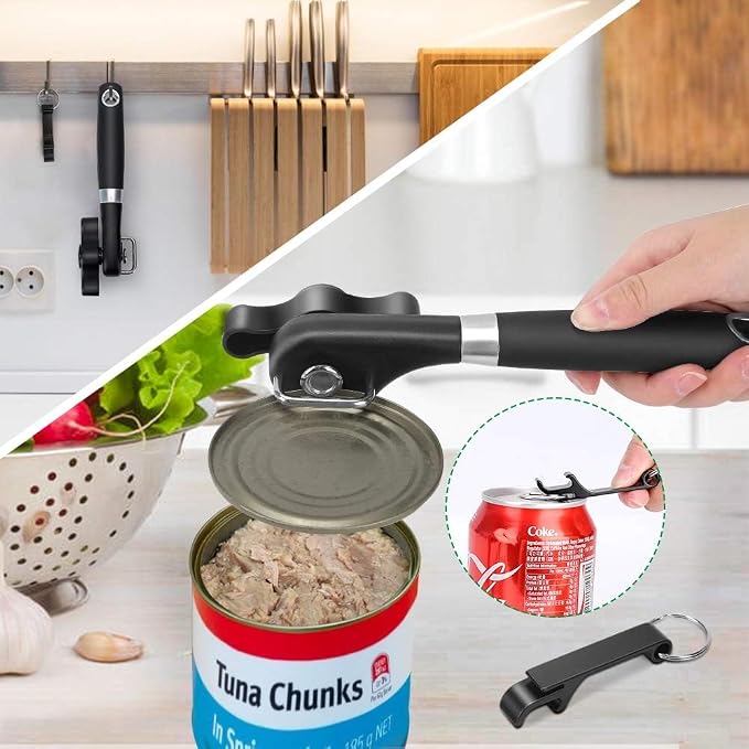 Can Opener Smooth Edge & Bottle Opener, Manual Side Safe Cut Can Opener Smooth - Image 2