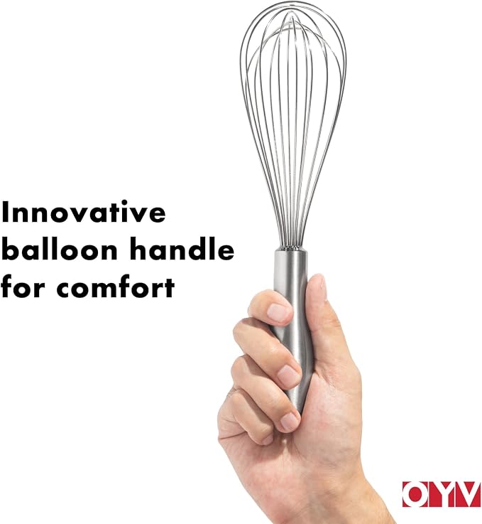 OYV 18/10 Stainless Steel Whisk, Ergonomic Handle, Dishwasher Safe Metal whisk - Image 4