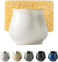 Zoeeker Sponge Holder for Kitchen Sink Counter, Ceramic Dish Sponge Caddy White by LAUCHUH