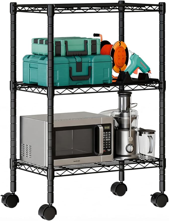DUMOS 3-Tier Metal Wire Storage Shelves, Adjustable Standing Storage Rack Shelf - Image 4