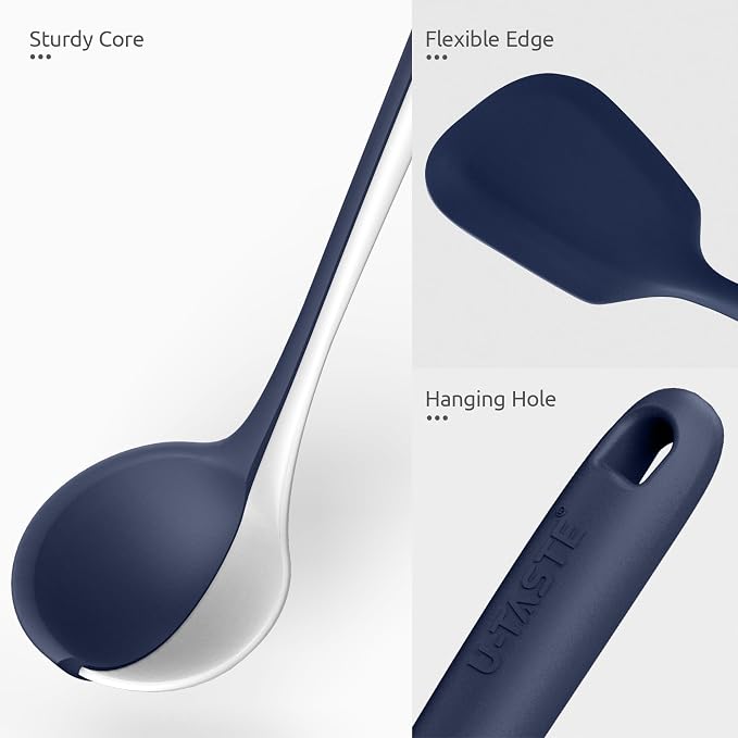 Silicone Kitchen Cooking Utensil Set: U-Taste High Heat Resistant 13.6in - Image 5