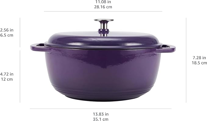 Amazon Basics Enameled Cast Iron Dutch Oven Pot - Image 4