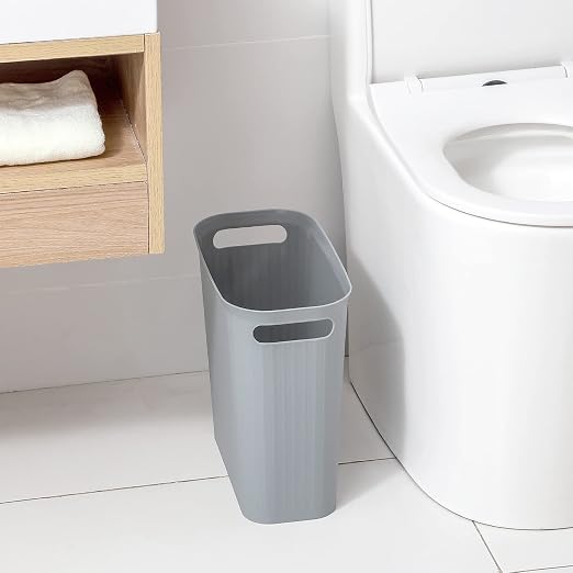 rejomiik Small Trash Can, 3.5 Gallon Garbage Can, Slim Waste Basket, Plastic - Image 2