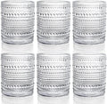 ZOOFOX Set of 6 Romantic Water Glasses, 12 oz Hobnail Glasses Tumbler