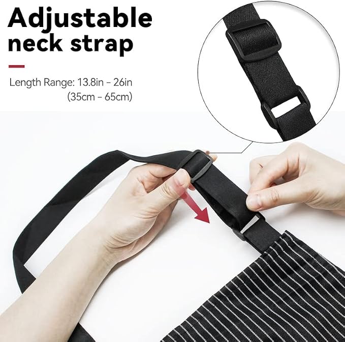 NLUS 2 Pack Kitchen Cooking Aprons, Adjustable Bib Soft Chef Apron - Image 4