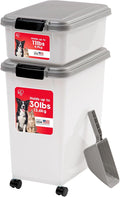 IRIS USA 30 lbs & 11 lbs Combo Airtight Dog Food Storage Container, Stackable by IRISUSA