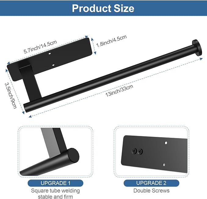 CUXIXA Paper Towel Holder Under Cabinet, Upgraded Self Adhesive Paper Towel - Image 6