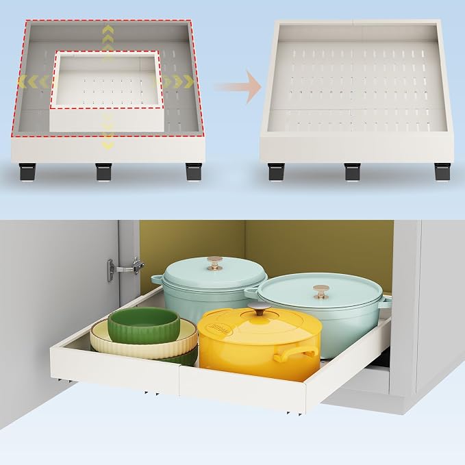 Pull out Cabinet Organizer, Expandable Width, Depth by Fokyfok