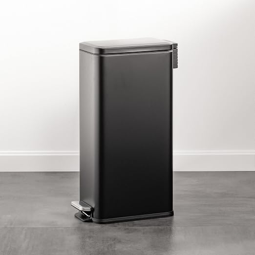mDesign Slim Metal Rectangle 7.9 Gallon Trash Can - Image 2