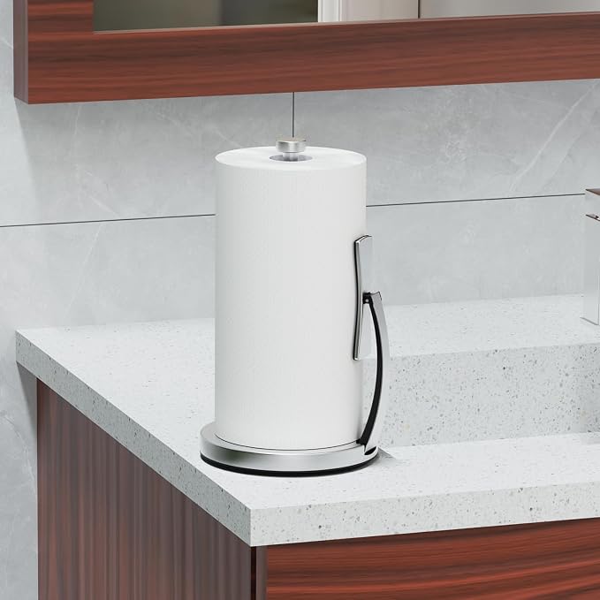 VEHHE Paper Towel Holder Countertop, One-Handed Tear, Stainless Steel, Stand - Image 6