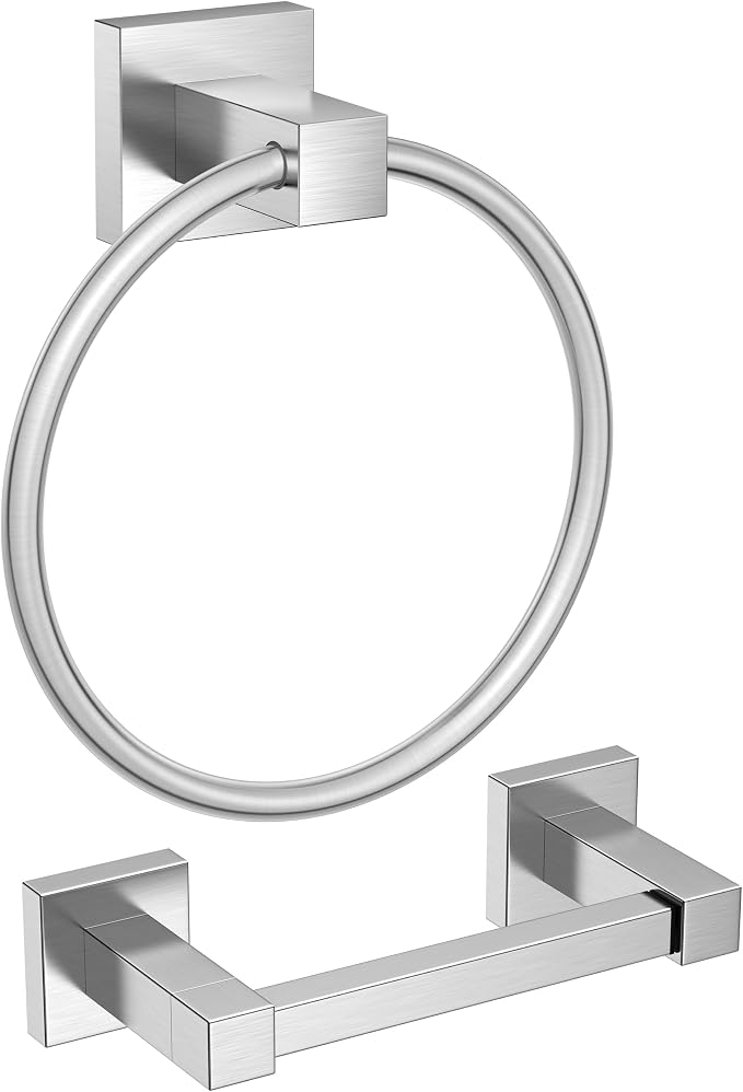 FORIOUS Toilet Paper Holder and Hand Towel Ring Set, SUS 304 Stainless Steel by FORIOUS
