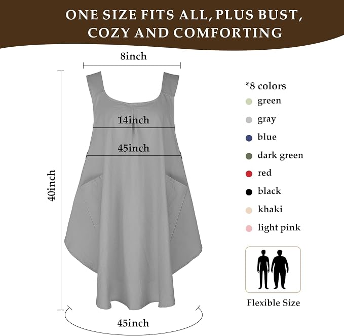 Apron for Women with Pocket Cotton Linen, Japanese Cross Back Apron for - Image 2