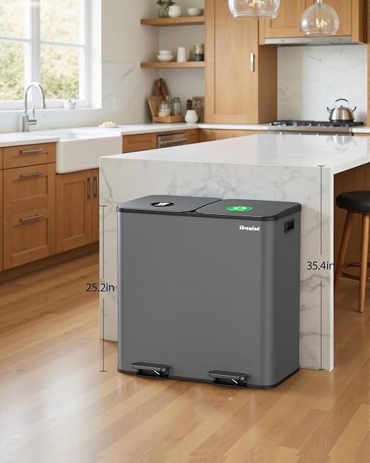 Lovewind Trash Can, 2 x 10.5 Gallon Garbage Can - Image 2