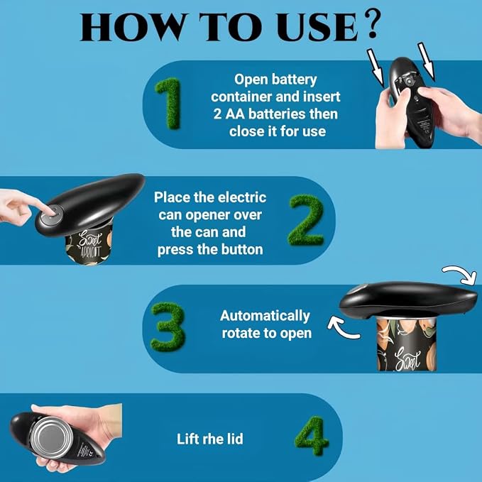 Electric Can Opener, Hands Free One Touch Automatic Can Openers Fit Different - Image 2