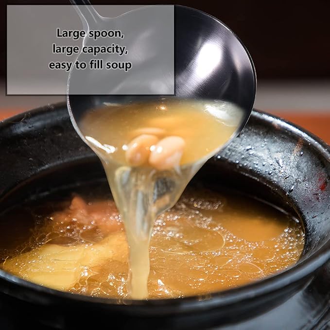 Newness Soup Ladle, Durable 304 Stainless Steel Soup Spoon - Image 6