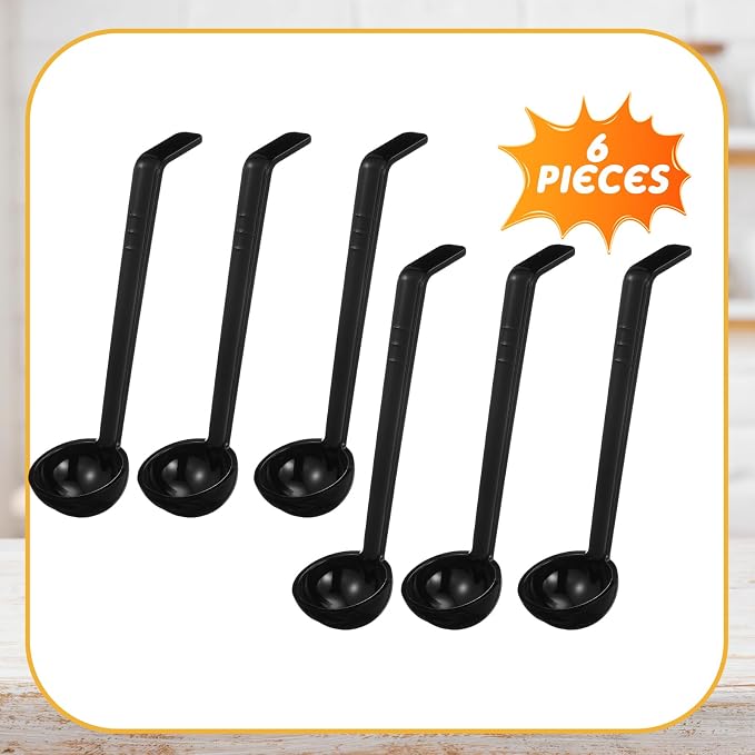 Tioncy 6 Pcs 1 Oz Small Ladle for Serving Sauce 8.07 Inches Plastic Mini Ladles - Image 2