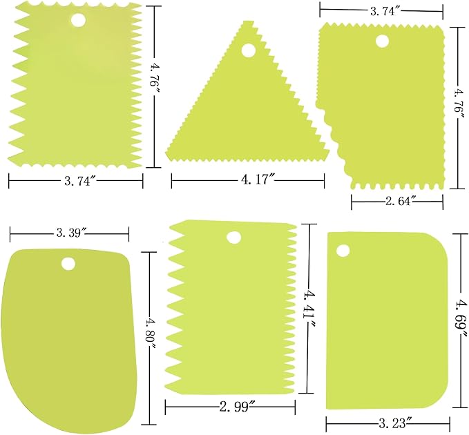 6pcs Cake Scraper Decorating Comb and Icing Smoother Reusable Bread Cream Pizza - Image 2