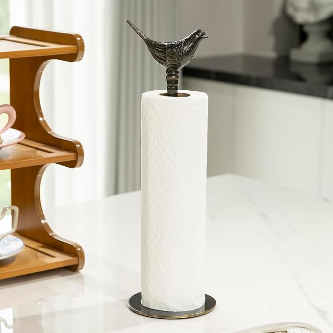 1 Luxurious Brass Paper Towel Holder countertop - Image 2