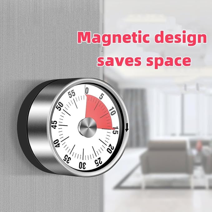 Mechanical Kitchen Timer, 60-Minute Wind Up Countdown Timer - Image 3