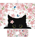 Flowers Black Cat Butterfly Dish Drying Mat by Unknown