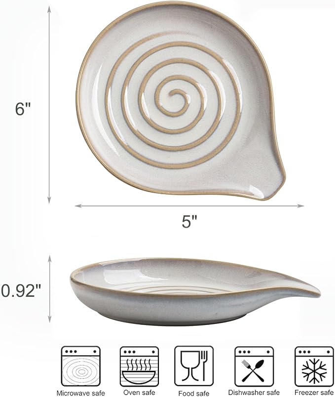 Ceramic Spoon Rest for Stove Top, Large Spoon Holder for Kitchen Counter - Image 3