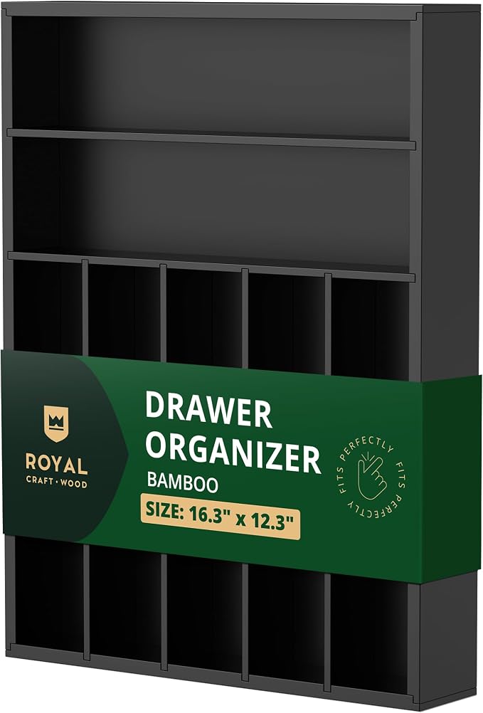ROYAL CRAFT WOOD Luxury Bamboo Kitchen Drawer Organizer by RoyalCraftWood