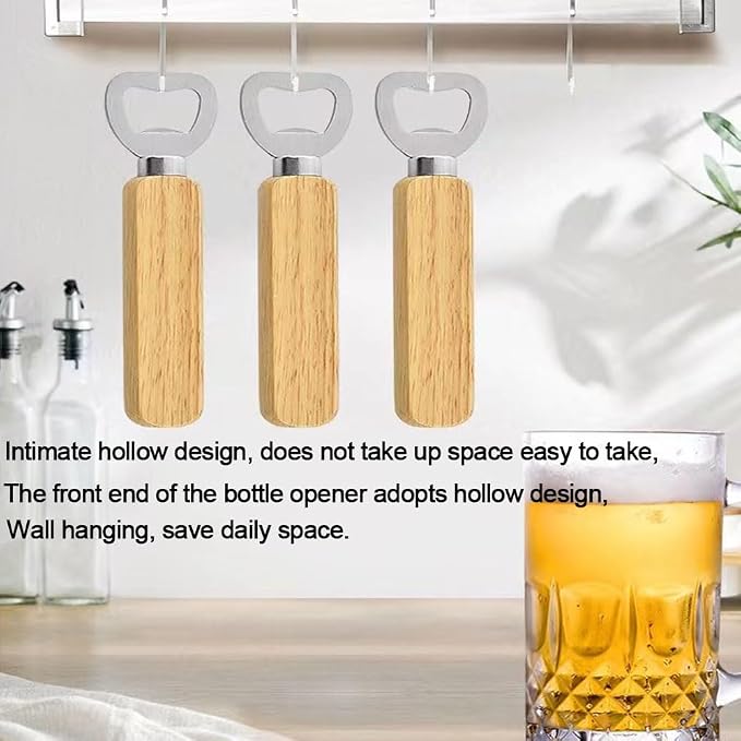 Wood Wine Bottle Opener, Beer Bottle Openers, Soft Drinks Bottle Opener - Image 3
