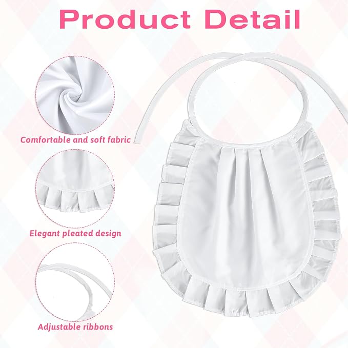 White Apron Cosplay, Waist Half Apron Puffy Tight Costume, Maid Aprons Kitchen - Image 3