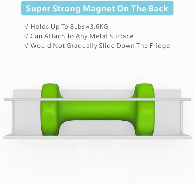 Magnetic Spice Rack For Refrigerator, Space Saving Magnetic Shelf For Fridge - Image 4