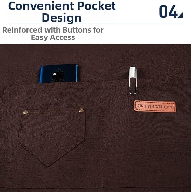Kitchen Apron Waterproof with Pockets, Oil Proof Adjustable