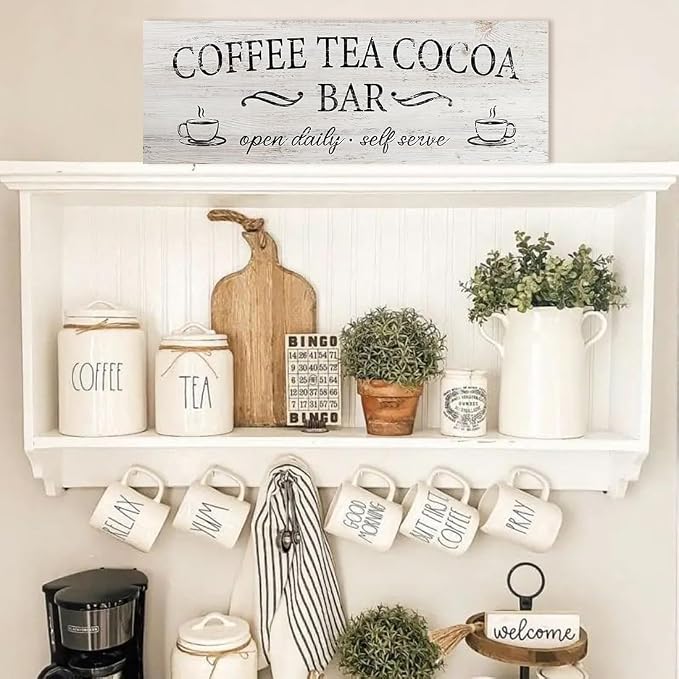 Coffee Tea Cocoa Bar Sign Decor Farmhouse Wall Plaque - Image 5
