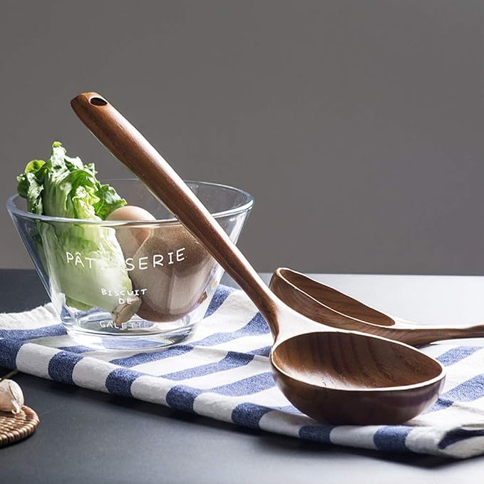 2 Pcs Wooden Spoon Ladle for Cooking Spoons Best Non Toxic Kitchen Tools -14 - Image 7