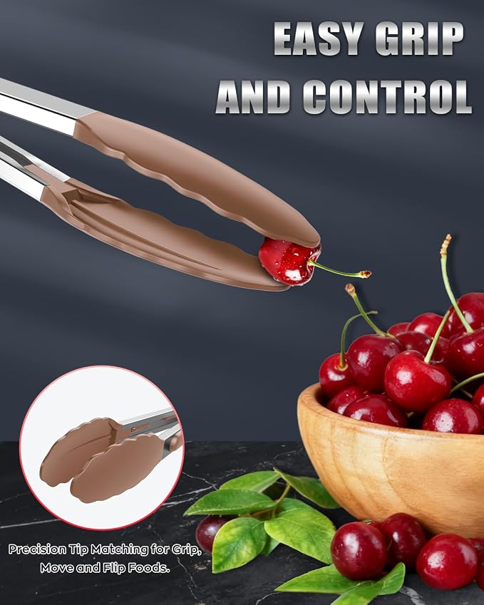 600ºF Heat Resistant Kitchen Tongs, Premium Locking Cooking Tongs - Image 6