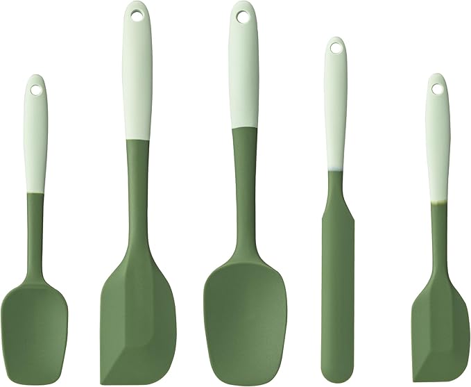 Silicone Spatula Set, 5 Piece Food Grade Rubber Spatulas by Hoewina