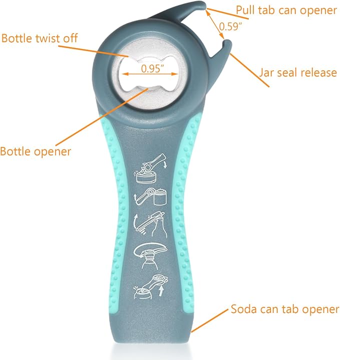 Jar Opener, 5 in 1 Multi Function Can Opener Bottle Opener Kit - Image 5