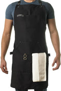 Asaya Chef and BBQ Apron with Bottle Opener and Hand Towel - 10oz Cotton Canvas by AsayaChefProducts