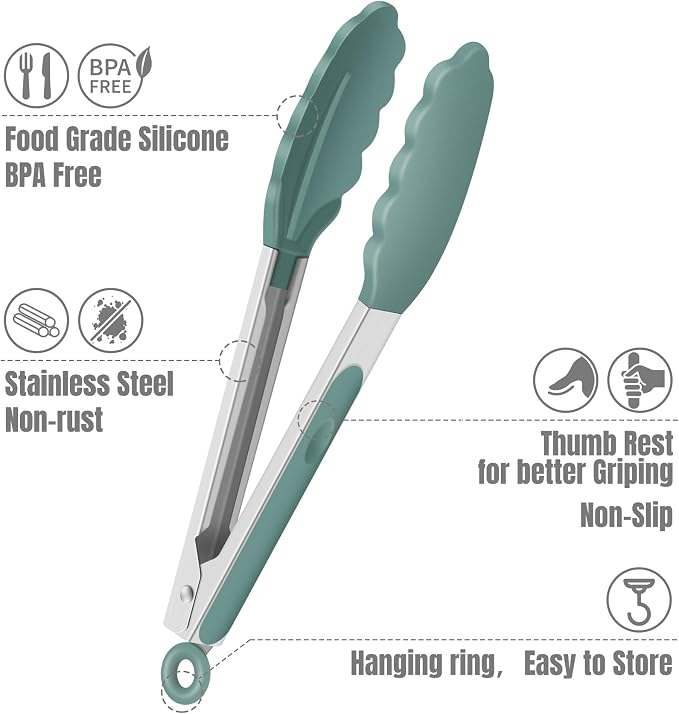 Hotec Mini Silicone Kitchen Tongs - Image 8