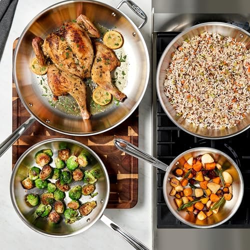 All-Clad D3 3-Ply Stainless Steel Fry Pan Set, 10,12 Inch, Induction