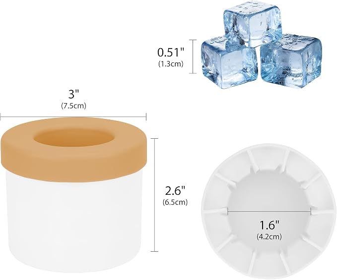 2 Pack Cylinder Silicone Ice Cube Molds, Easy-Release Ice Cube Trays - Image 6