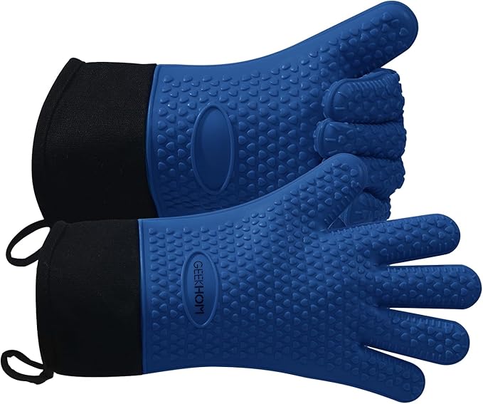 GEEKHOM BBQ Gloves Heat Resistant Oven Mitts by GEEKHOM