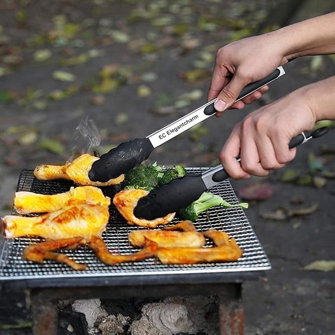 17" Kitchen Tongs with Silicone Tips, High Heat Resistant Grill Tongs in - Image 5