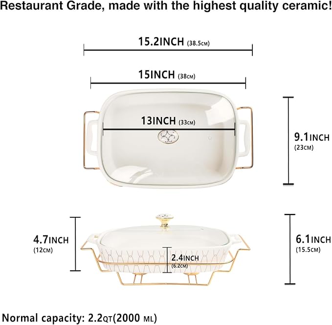 13" x 9" Ceramic Casserole Dish - Image 2