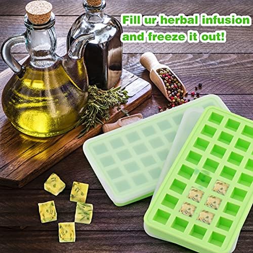 AIERSA Silicone Gummy Molds, 32 Cavity Cube Trays with Lids, 2 Pack