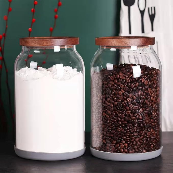 SAIOOL 1 Gallon Glass Jar with Wooden Acacia Airtight Lid, Large Glass Storage - Image 3